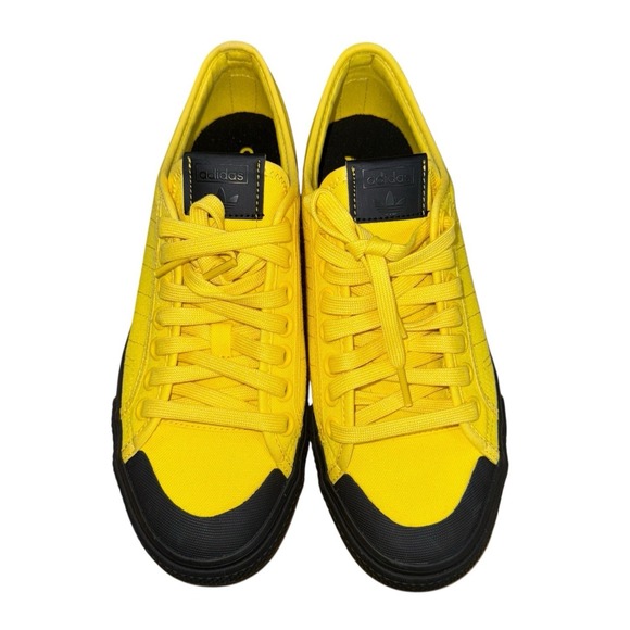 Adidas Originals Nizza MENS‎ 7.5 NWOB Yellow Core Black Canvas Sneakers HQ9866 - Picture 4 of 12